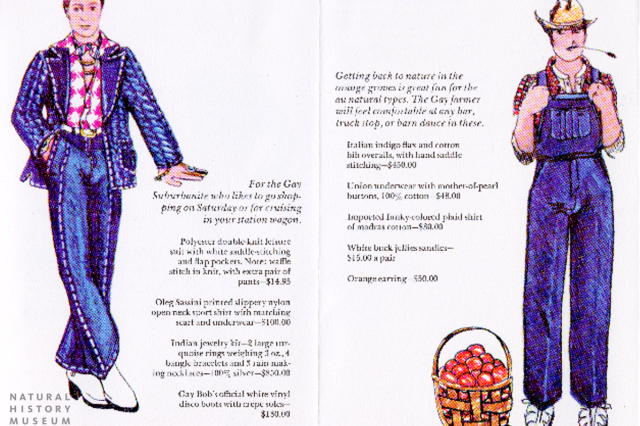 Outfits "for the Gay Suburbanite," and "the Gay farmer."