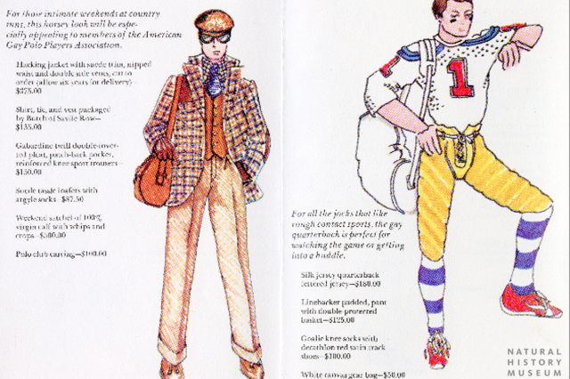 An ensemble that appeals to the "members of the American Gay Polo Club," and "the Gay quarterback."
