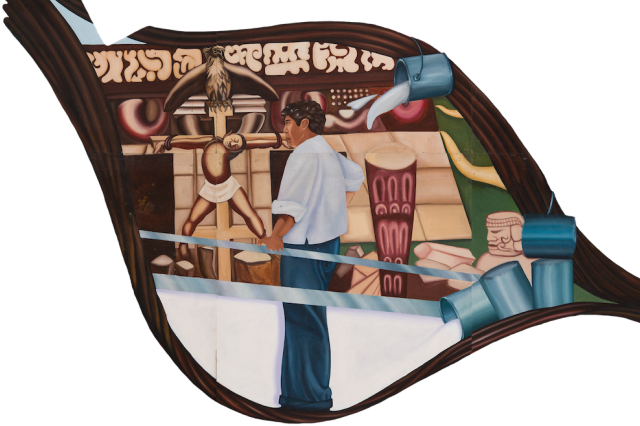 The panel 'White washing history' from L.A. History A Mexican Perspective