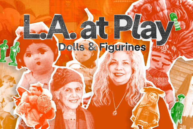 Rosanna and Ofelia Esparza pictured amongst the dolls they have made and collected