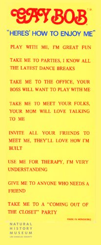 How to enjoy Gay Bob from back of the box